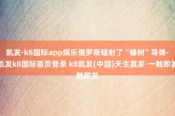 凯发·k8国际app娱乐俄罗斯辐射了“榛树”导弹-凯发k8国际首页登录 k8凯发(中国)天生赢家·一触即发